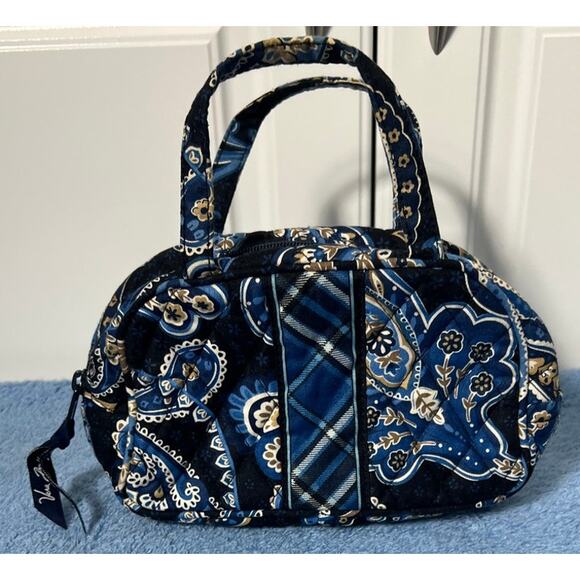 Vera Bradley Windsor Navy Blue Paisley Mini Katie Cosmetic Bag  NWOT - Picture 1 of 6